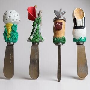 4 Golf Cheese Spreaders Golf Silverware Stainless Steel Kitchen Utensils